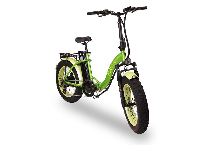 Powerlane Flexx Faltrad E-Bike grün Frontansicht