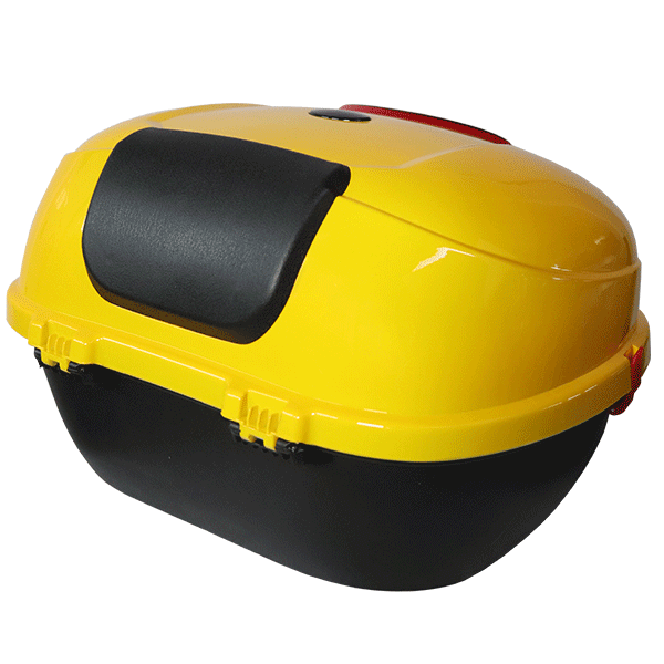 Powerlane Top Case E-Roller gelb Seitenansicht
