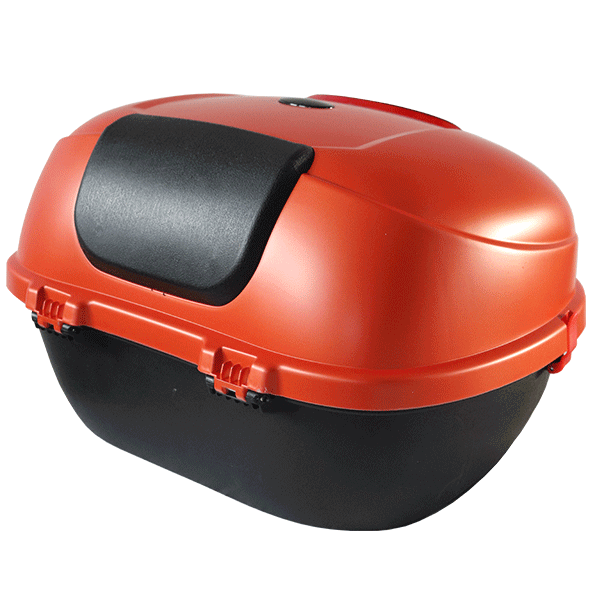 Powerlane Top Case E-Roller orange Frontansicht schräg