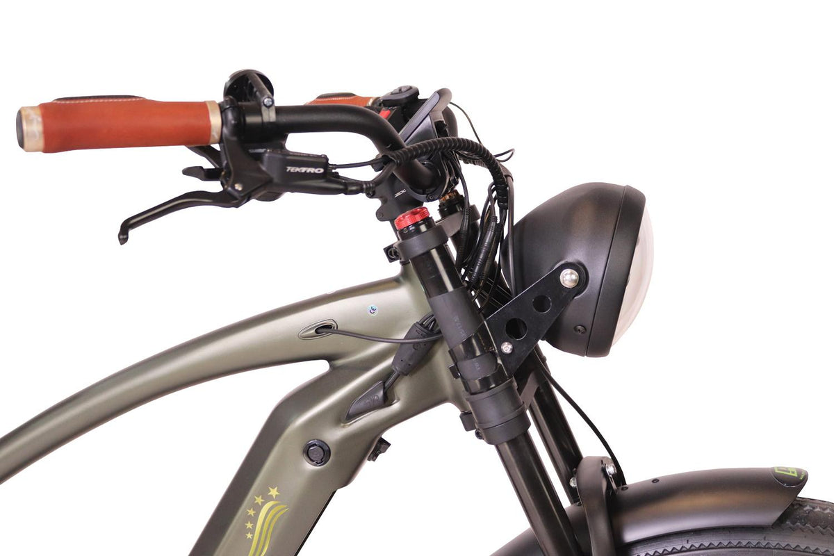 Powerlane Kruzer E-Bike Sattel Rahmen Braun Detail