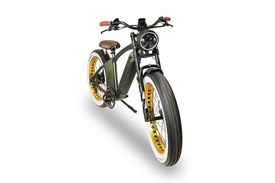 Powerlane Kruzer E-Bike Frontansicht olivgrün