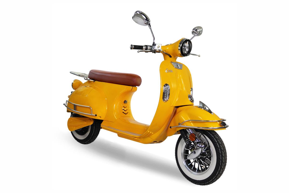 Powerlane Greta E-Scooter gelb Frontansicht schräg