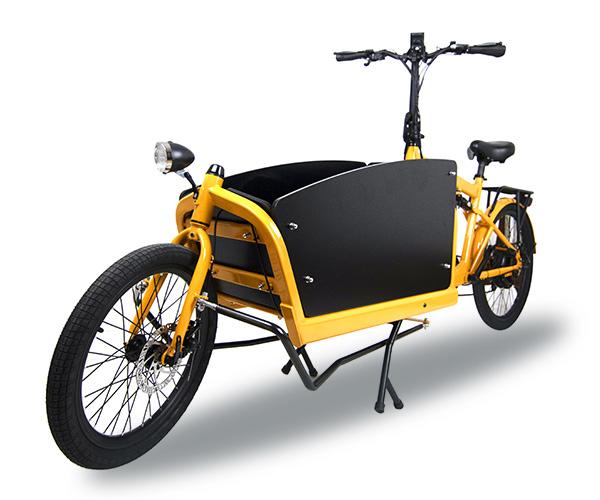 Powerlane Carico E-Cargo Bike gelb Ladebereich seitlich