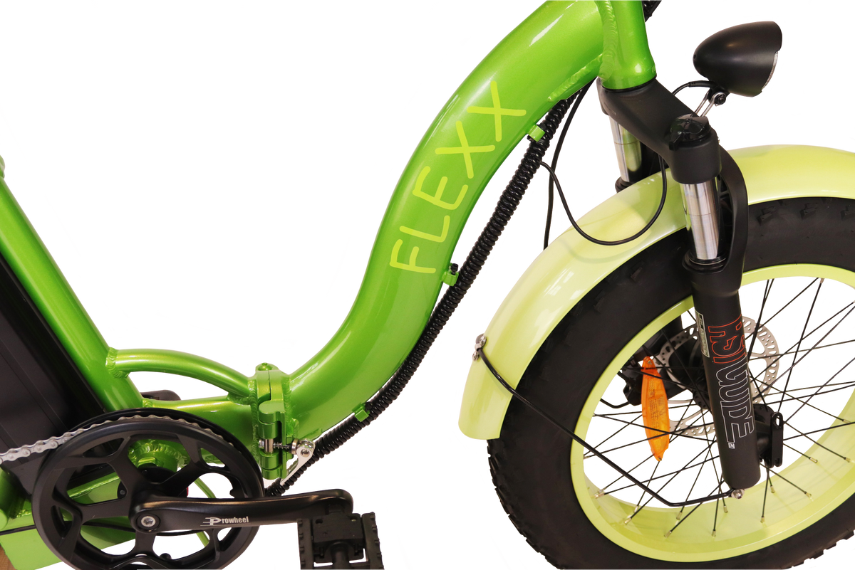 Powerlane Flexx Falt-E-Bike Heckansicht grün