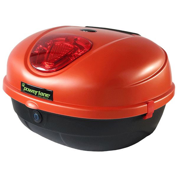Powerlane Top Case E-Roller orange Seitenansicht