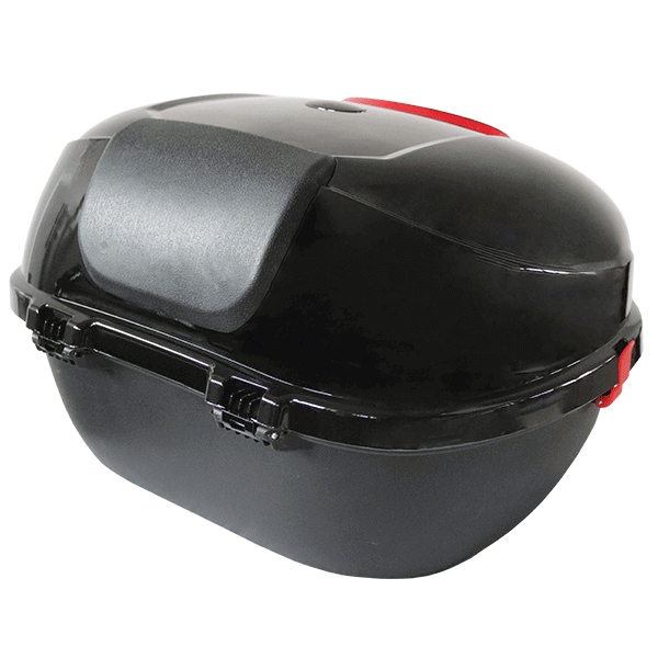 Powerlane Top Case E-Roller schwarz Rückansicht schräg