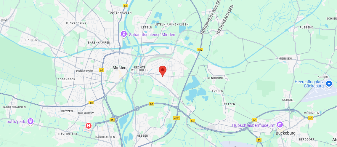 Standort von Powerlane auf der Karte – Porta Westfalica bei Minden, Nordrhein-Westfalen
