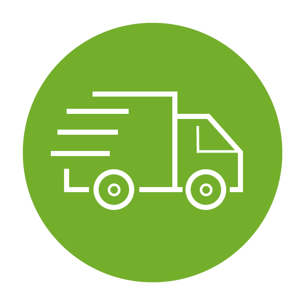 Icon: Lieferwagen in Bewegung – Symbol für schnellen Versand